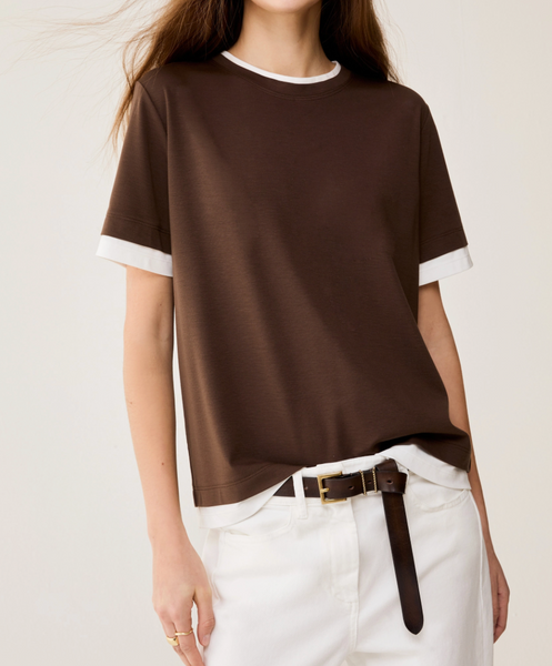T-shirt boxy cioccolato