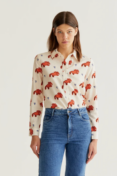 Camicia in viscosa cani