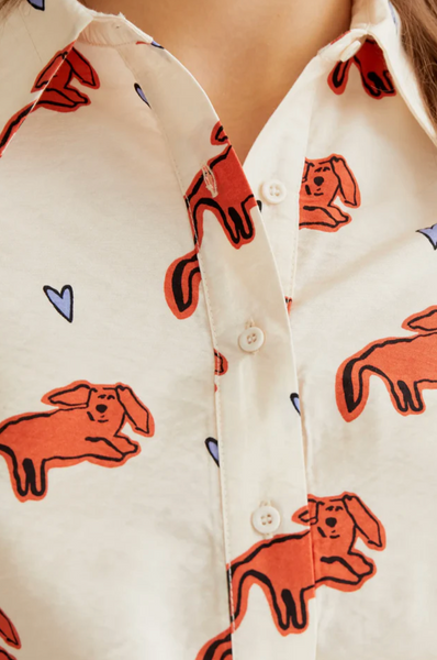 Camicia in viscosa cani