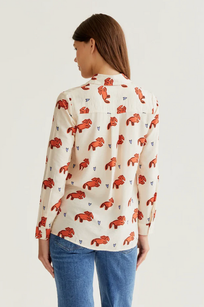 Camicia in viscosa cani