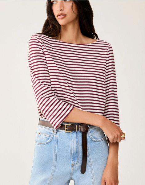 Maglia Pique righe burgundy