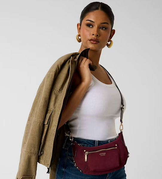 Borsa tracolla pelle burgundy