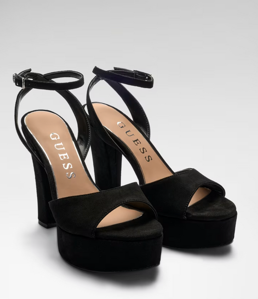 Sandalo platform suede nero
