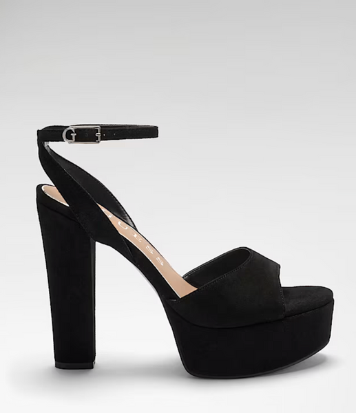 Sandalo platform suede nero