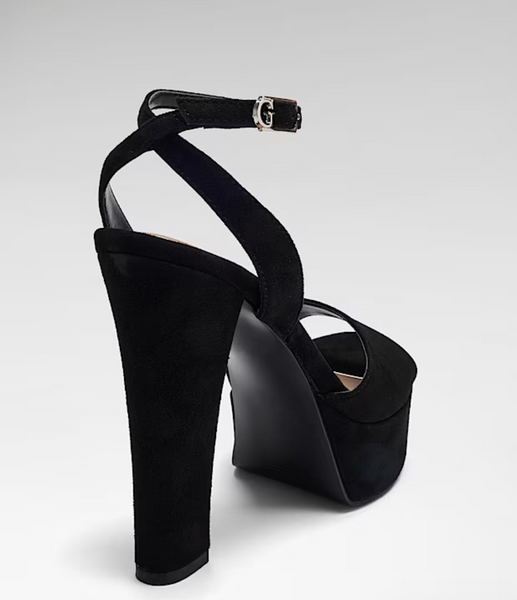 Sandalo platform suede nero