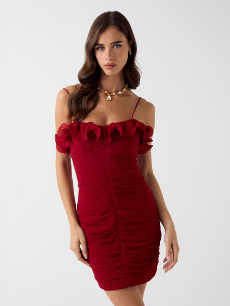 Abito chiffon rosso