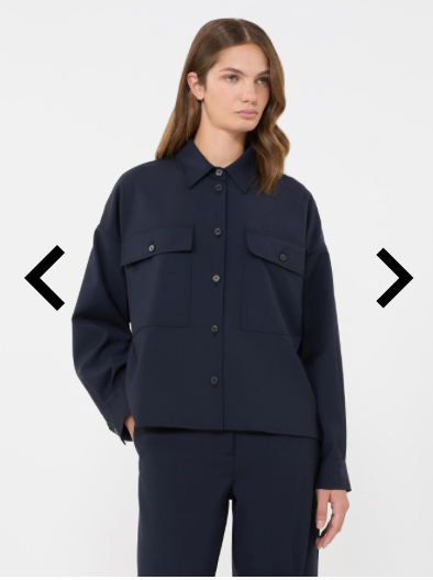 Camicia Fresco lana blu navy
