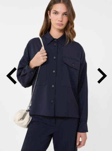 Camicia Fresco lana blu navy