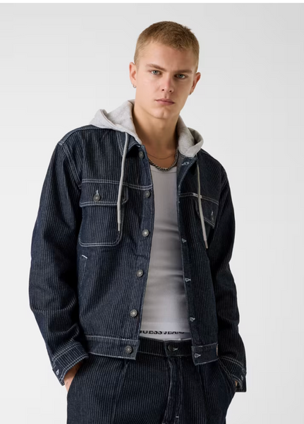 Denim jacket con cappuccio