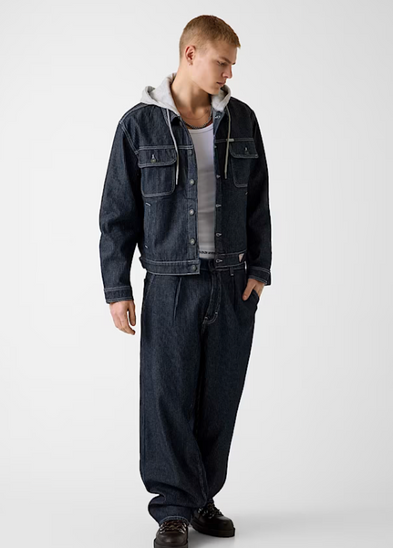 Denim jacket con cappuccio