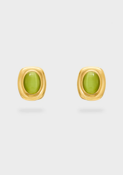 Orecchini clip vintage - verde