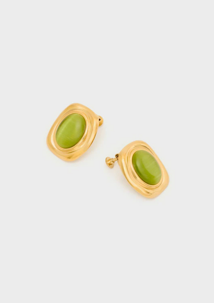 Orecchini clip vintage - verde