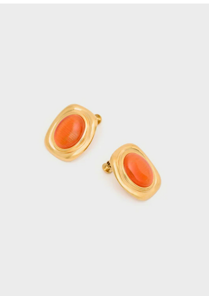 Orecchini clip vintage - arancio