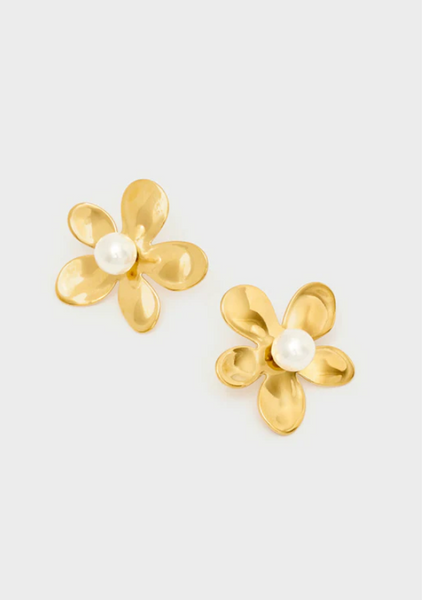 Orecchini fiore con perla