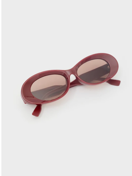 Occhiali ovali in resina bordeaux