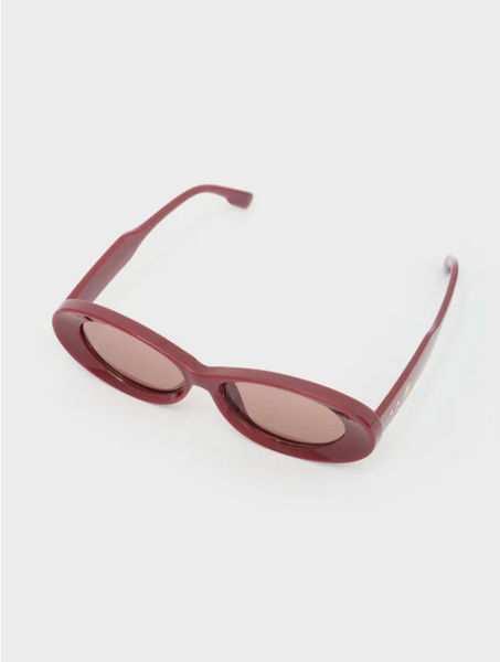 Occhiali ovali in resina bordeaux