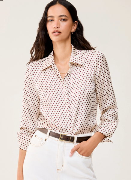 Camicia pois burgundy