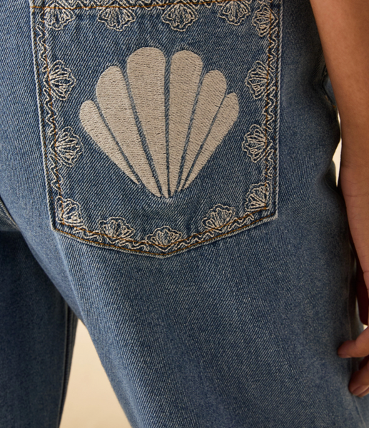 Jeans Straight con ricami