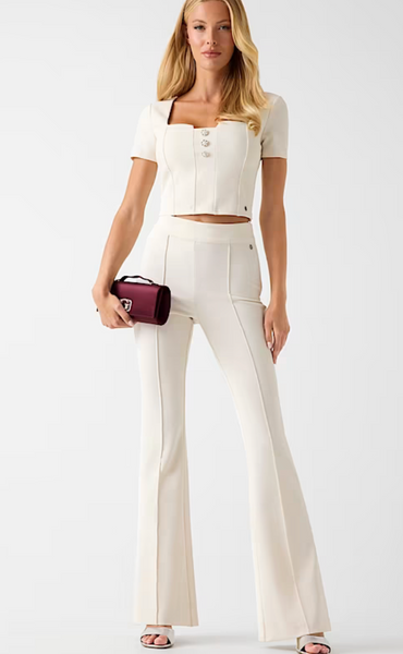 Pantalone flare panna